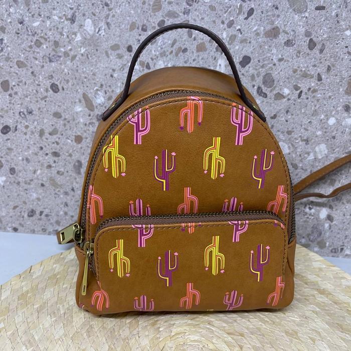Ready Fossil Mini Felicity Backpack Crossbody sz 16x19x7 Palm Spring