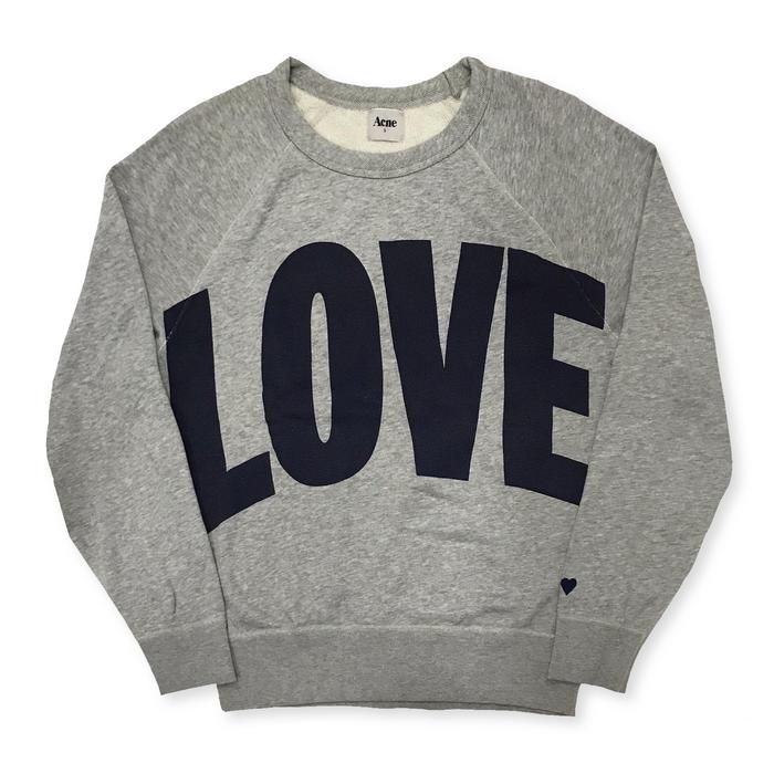 Acne Studios Men's Grey University Love Sweatshirt/Sweater/Jaket