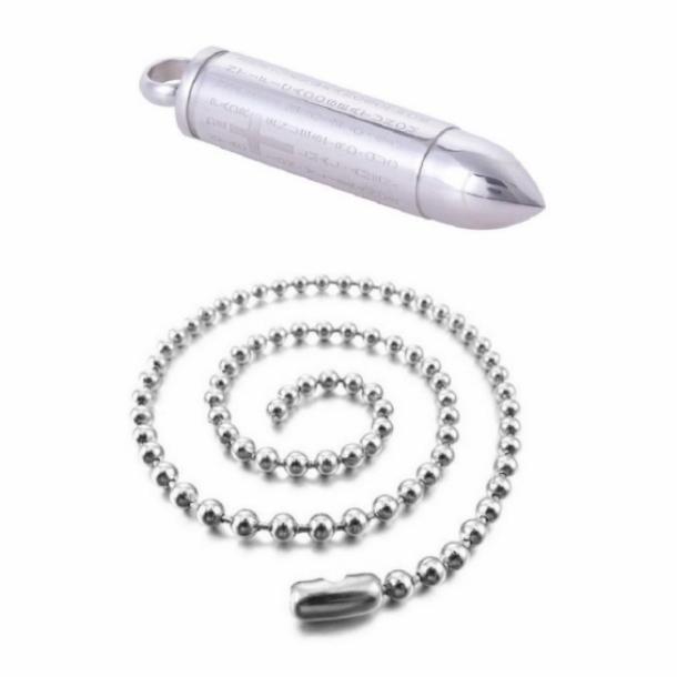 Cross Padre Bullet Case Pendant Free Necklace Liontin Kalung Salib Doa