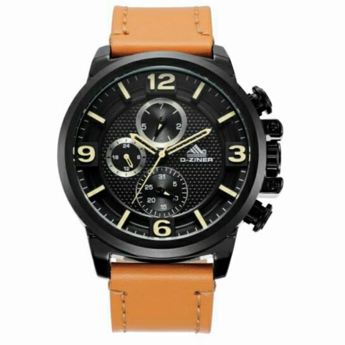 JAM TANGAN PRIA DZINER 9001 9037 9039 ORIGINAL STRAP KULIT CRONO AKTIF