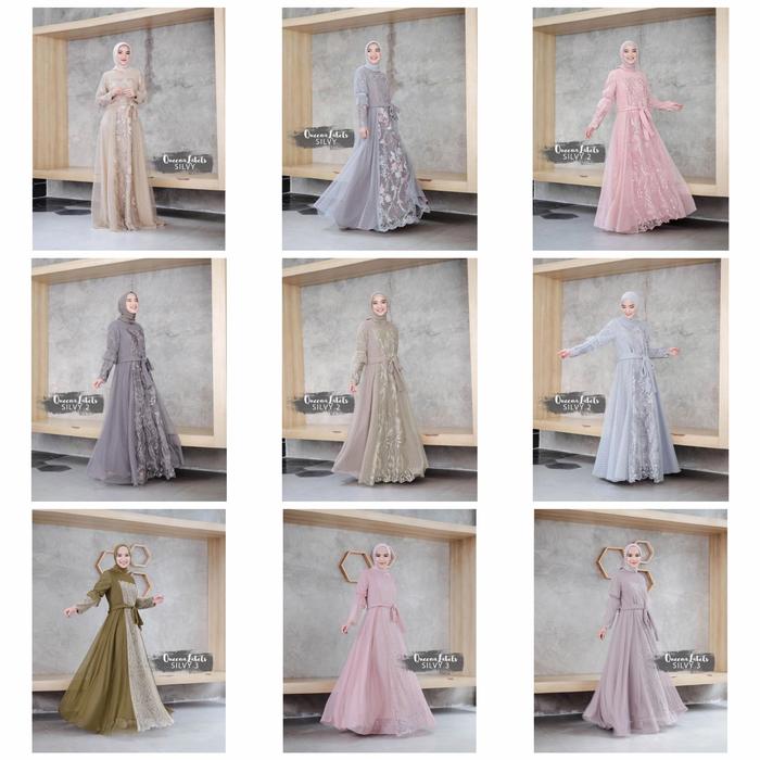 Gamis Pesta Brokat by Queenalabels Ori. Dress Gaun Kebaya Wisuda Lamar