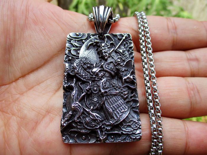 Kalung Liontin Pria Stainless Steel 316L Erlang Shen Chain Necklace
