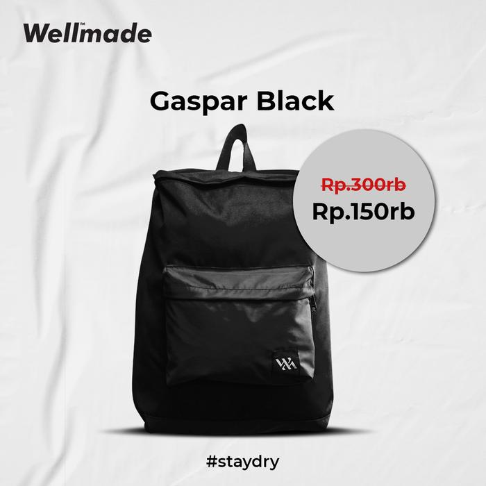 Tas Waterproof Wellmade Gaspar Black Backpack Biker