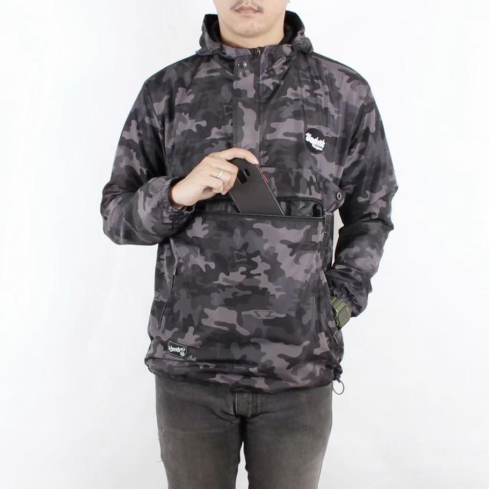 Jaket pria cagoule loreng camo cougle wangkers parasut doraemon