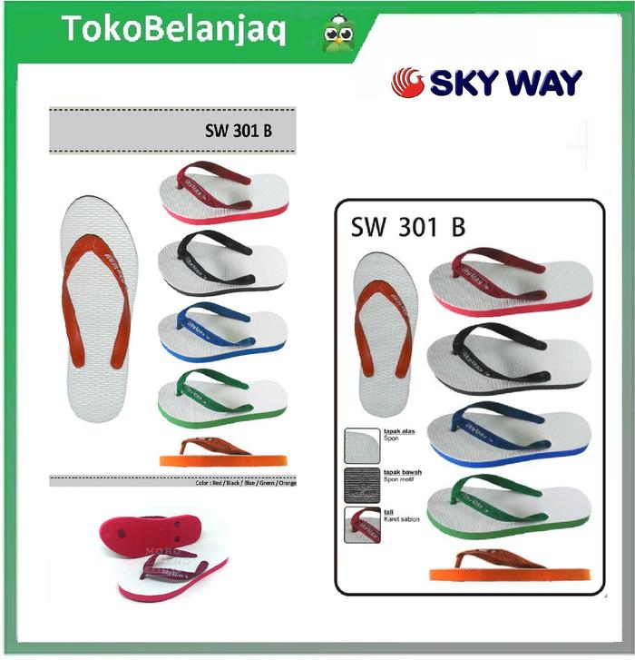 Sandal Jepit Dewasa Pria Wanita Skyway 301 Sendal Sky way Unisex Kart