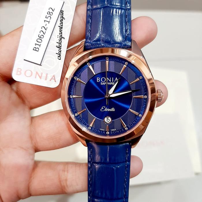 JAM TANGAN PRIA BONIA SAPPHIRE B10622-1582 BLUE ROSEGOLD ORIGINAL