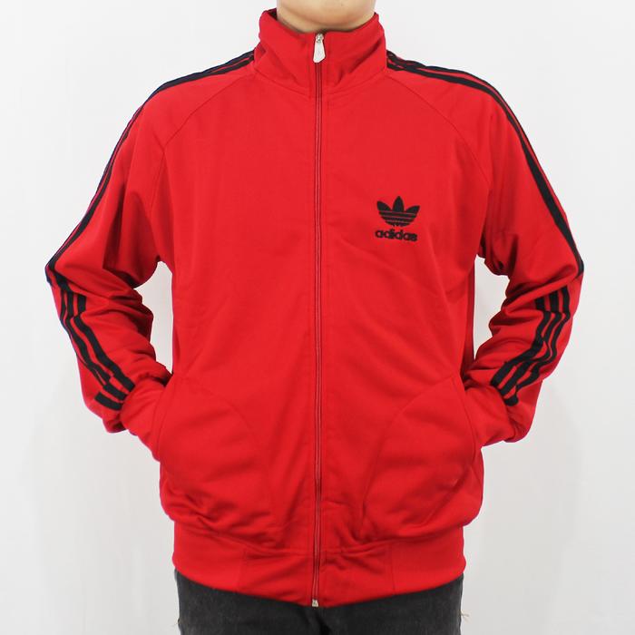 JAKET ADIDAS FIREBIRD MERAH LIST HITAM SIZE M L XL XXL XXXL 2XL 3XL - JAKET SEPEDA PRIA - OLAHRAGA T