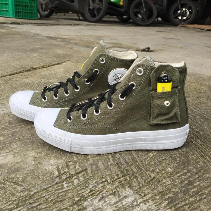 NOBRANDS CARGO HIGH HIJAU ARMY GREEN SEPATU NO BRANDS CORONA
