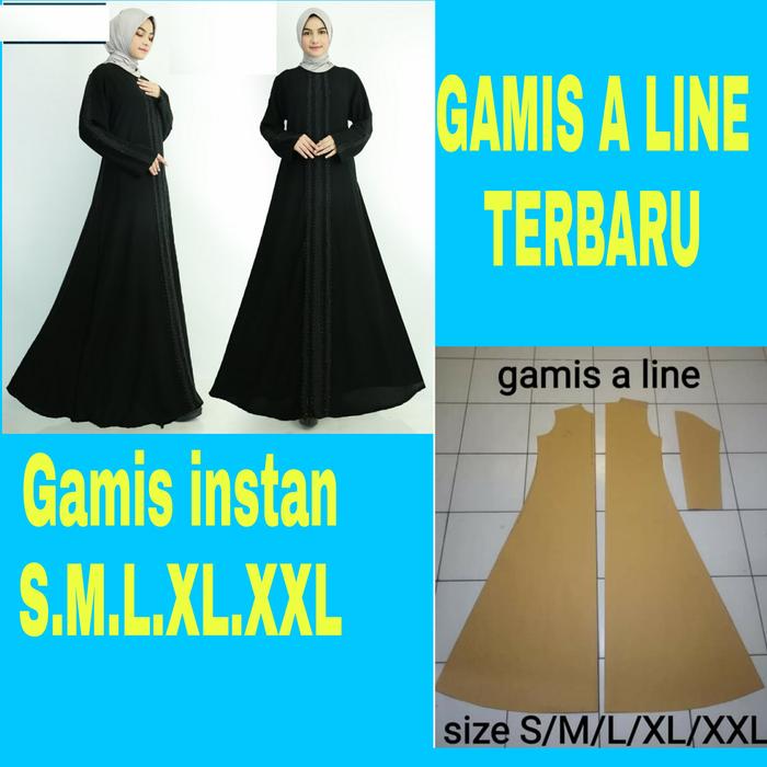 pola gamis dewasa A line