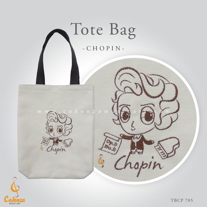 Tote Bag, Tas Musik Piano, Tas Kanvas