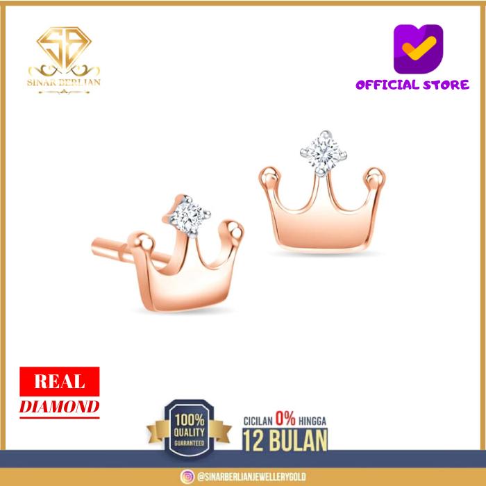 SINAR BERLIAN Jewellery anting giwang berlian asli 750 berlian eropa 9