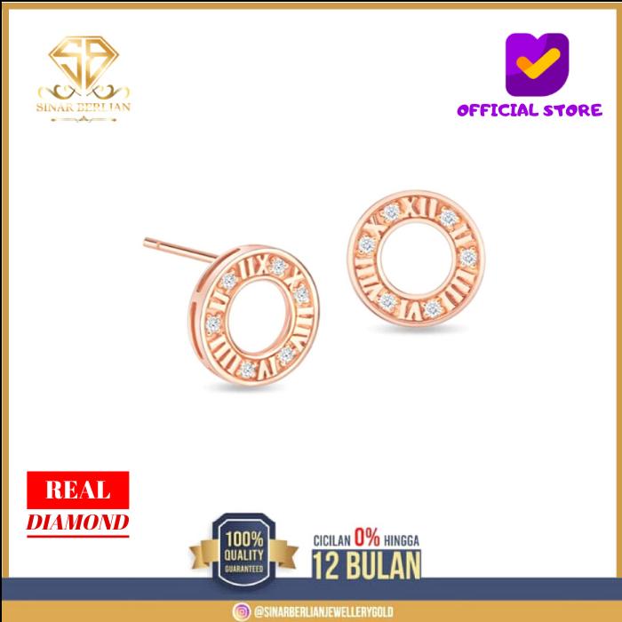 SINAR BERLIAN Jewellery anting giwang berlian asli 750 berlian eropa 5