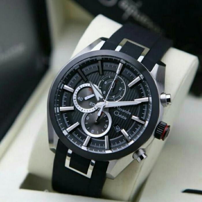 Jam Tangan Analog Pria Alexandre Christie Ac 6582 Mc Rubber Steel