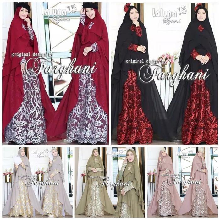 Gamis Syari Brokat Laluna 11 by Farghani. Dress Pesta. Gaun Pengantin