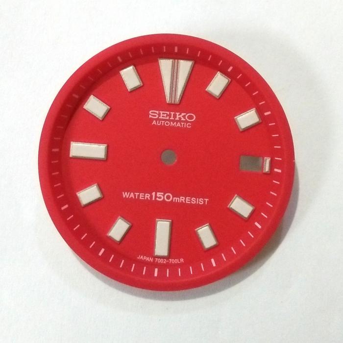 Dial seiko diver 7002 merah red MOD skx chapter ring