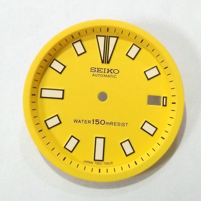 Dial seiko diver 7002 kuning MOD skx chapter ring