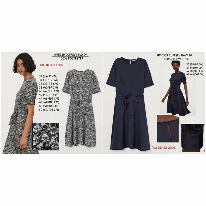 Dress H&M Cuffsleeves Midi HMD359