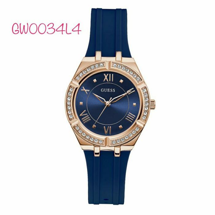 Jam Tangan Wanita Guess GW0034L4 Rubber Cosmo 36mm Original