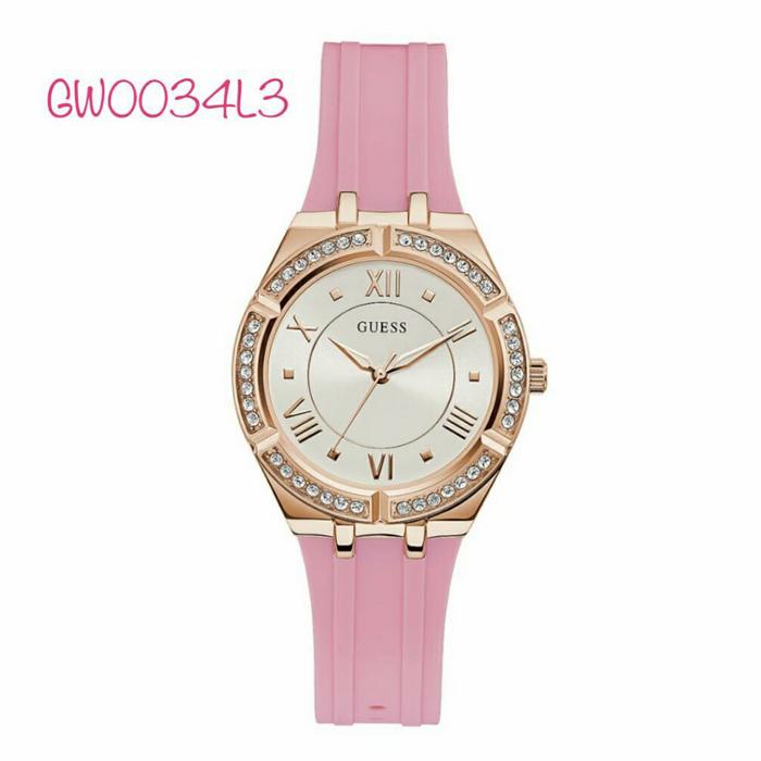 Jam Tangan Wanita Guess GW0034L3 Rubber Cosmo 36mm Original