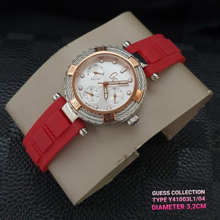 Jam Tangan Wanita Guess Collection GC Y41003L1-04 Rubber Ori BM 32mm