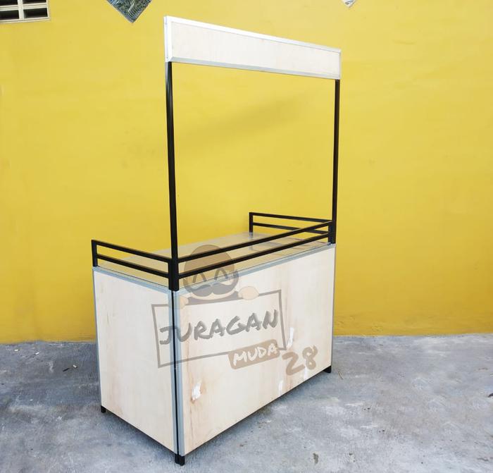 Gerobak Lipat / Booth Portable / Booth Lipat Besi + Packing Kayu