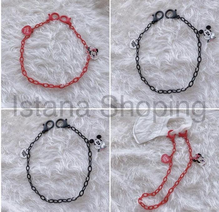 Tali Kalung Strap Masker Anak Mickey Minnie Mouse rantai korea