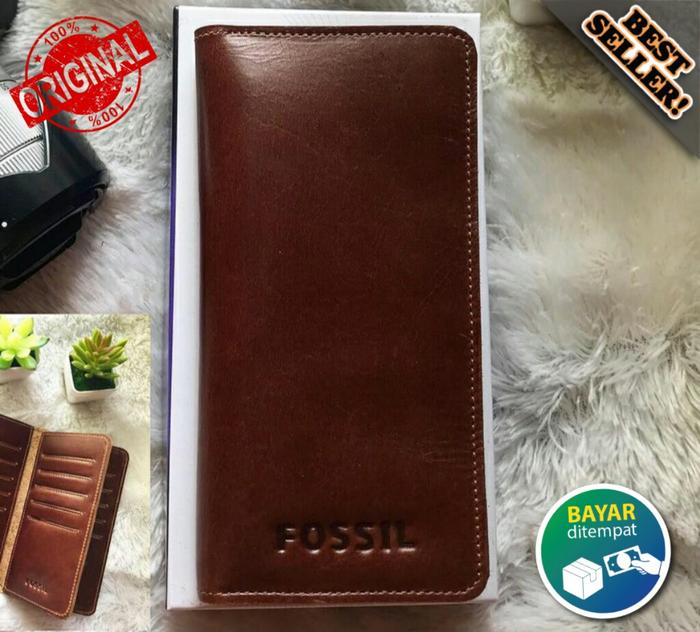 Dompet Kulit Asli Pria Fossil Panjang Full Kulit Sapi Asli