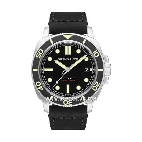 Spinnaker Hull Diver Tuxedo Black SP-5088-01 Black Leather Strap