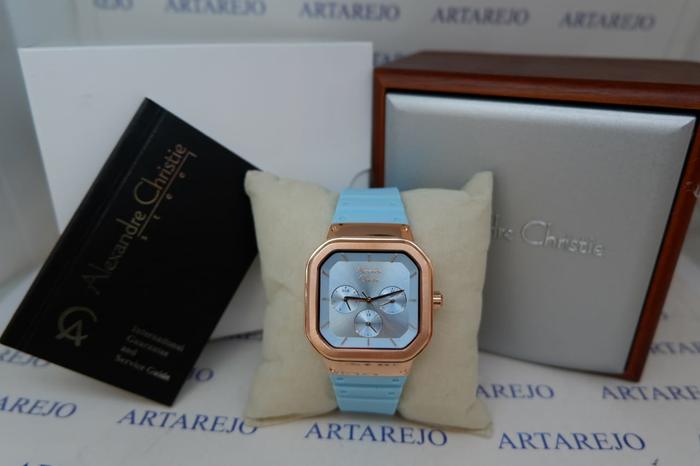 JAM TANGAN WANITA ALEXANDRE CHRISTIE AC 2811 BIRU MUDA NEW WARNA