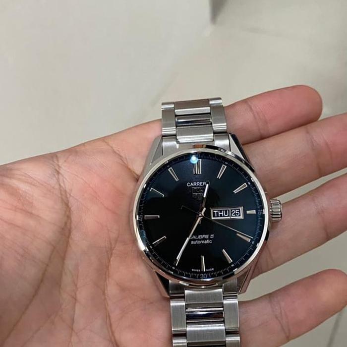 tag heuer carrera daydate cal 5 automatic black dial original