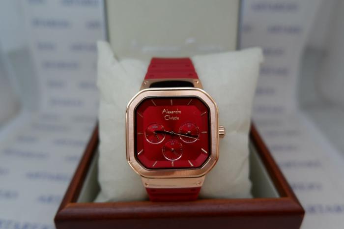 JAM TANGAN WANITA ALEXANDRE CHRISTIE AC 2811 MERAH ROSEGOLD NEW WARNA