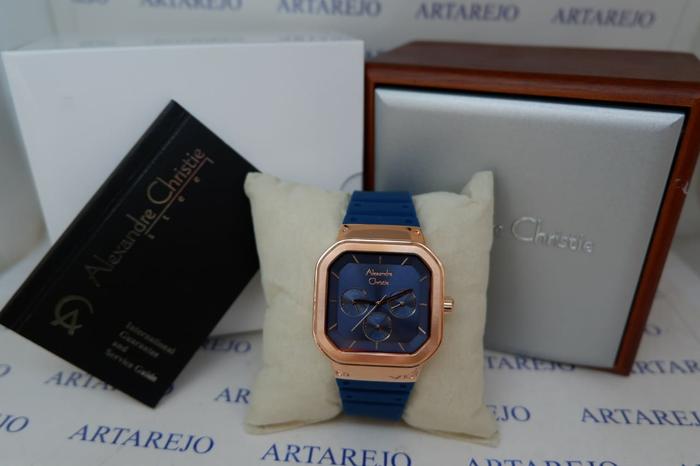 JAM TANGAN WANITA ALEXANDRE CHRISTIE AC 2811 BIRU ROSEGOLD NEW WARNA