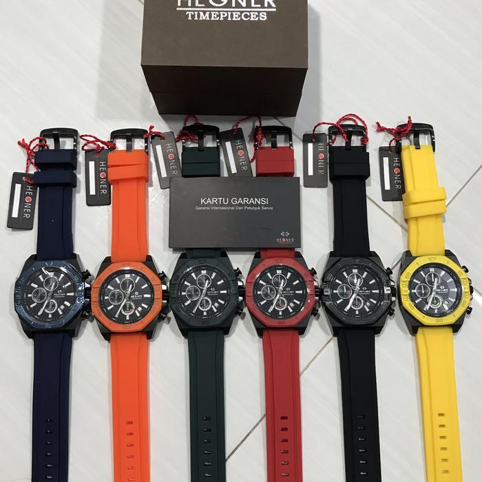 NEW ARRIVAL JAM TANGAN PRIA HEGNER CRONO HW 1670 RUBBER 52MM ORIGINAL