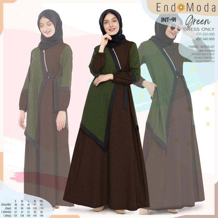GAMIS MUSLIMAH ENDOMODA INT 91 GREEN