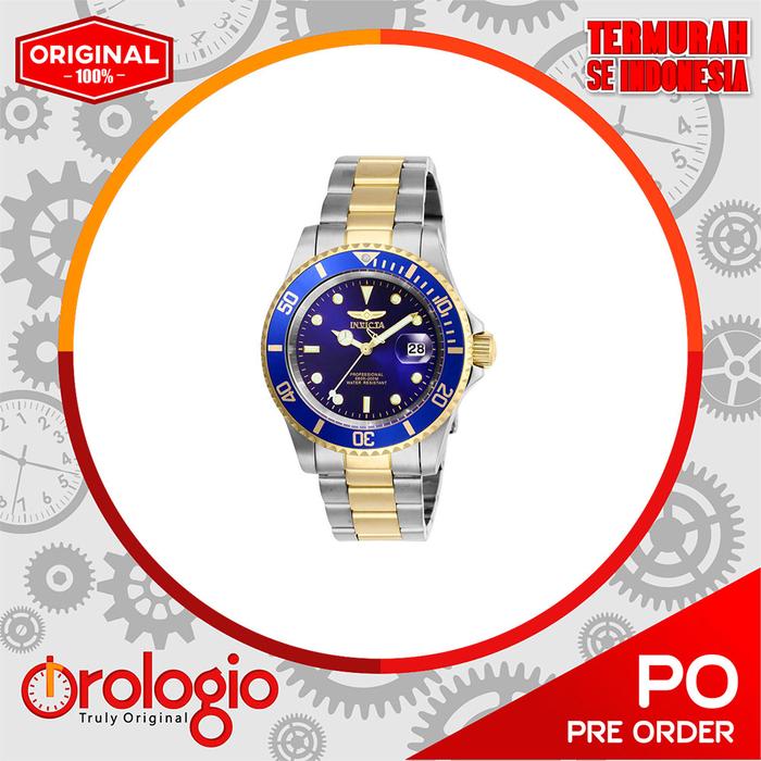 Jam Tangan Invicta Men's Pro Diver Blue Dial Two Tone Bracelet 26972