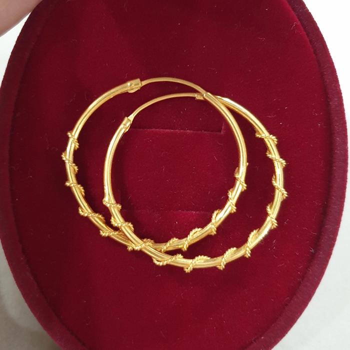 kerabu india anting bulat lilit emas mas 700