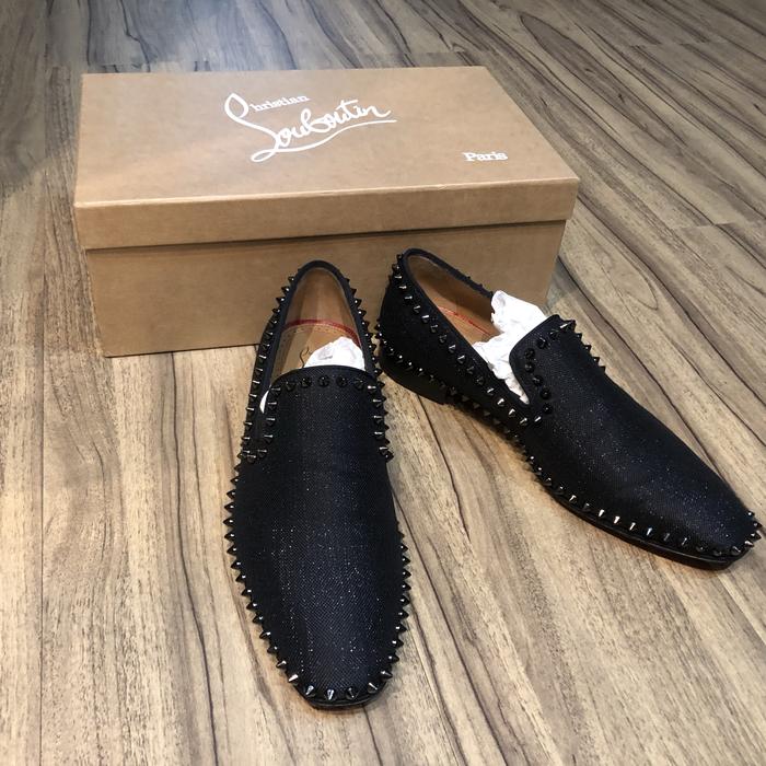 Christian louboutin shoes man black studed sz 39