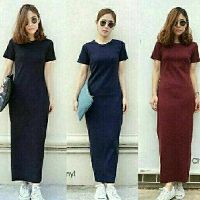 DRESS MAXY POLOS PANJANG Elsa Plain Maxi