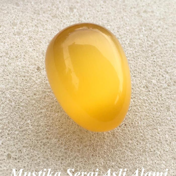 Batu Mustika Serai Kuning Embun besar Asli dan Langka