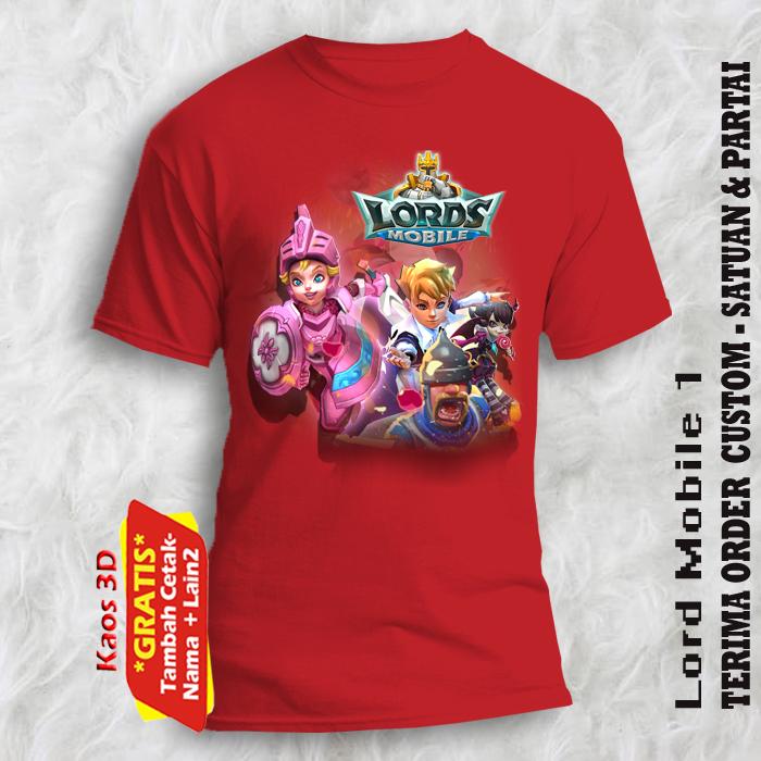 Kaos Lord Mobile 1 ukuran anak dan dewasa model unisex