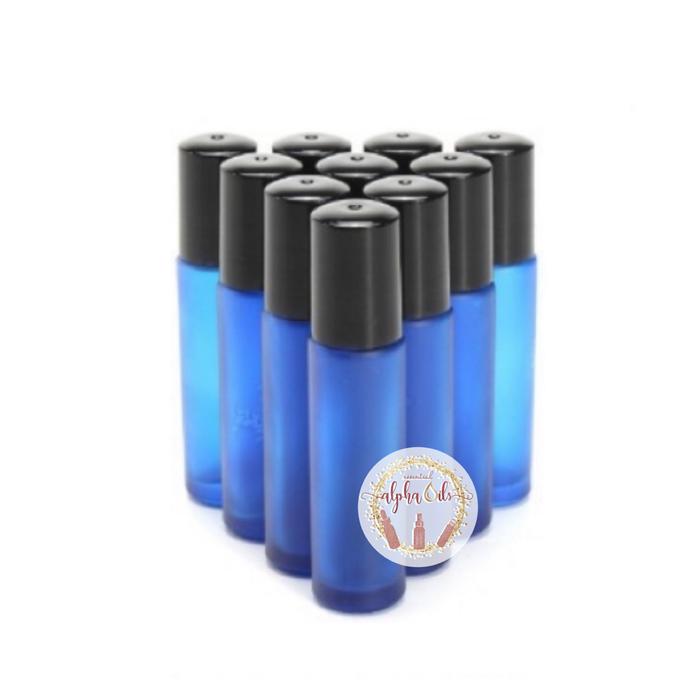 Frosted Lux Botol Roller Essential Oil 10ml Kaca Tebal Biru IMPORT