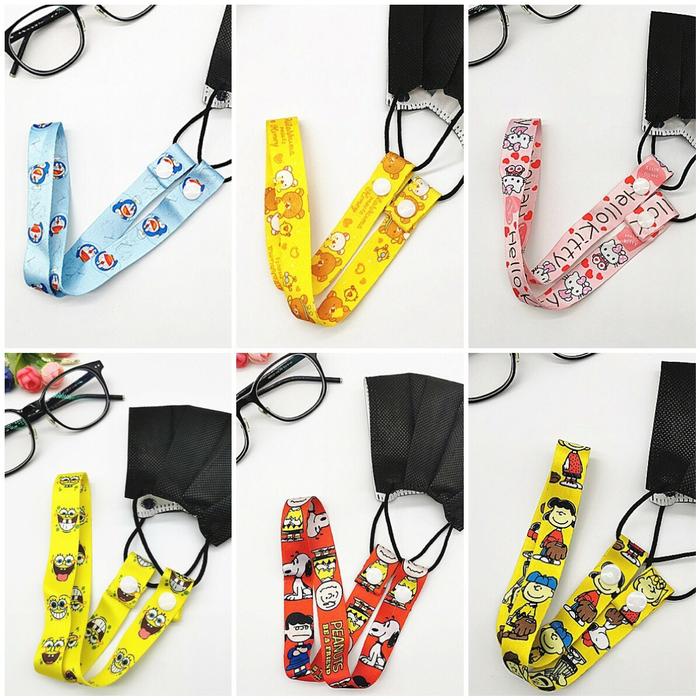 TALI MASKER ANAK HELLO KITTY SPONGEBOB RILAKA SNOOPY MASK STRAP