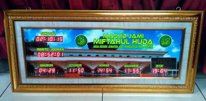 JAM SHOLAT DIGITAL UKURAN 75cm x 30cm PAKAI GAMBAR