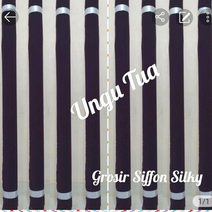 Kain chiffon/ Kain Siffon Silky /Siffon Arab warna ungu tua