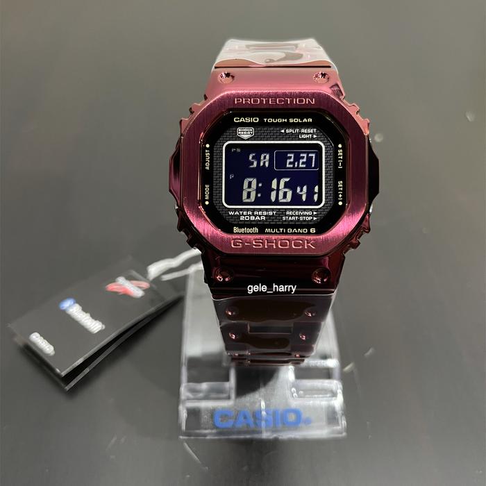 Casio Gshock GMW B5000RD-4 Red Ion PlatedBluetooth Tough Solar