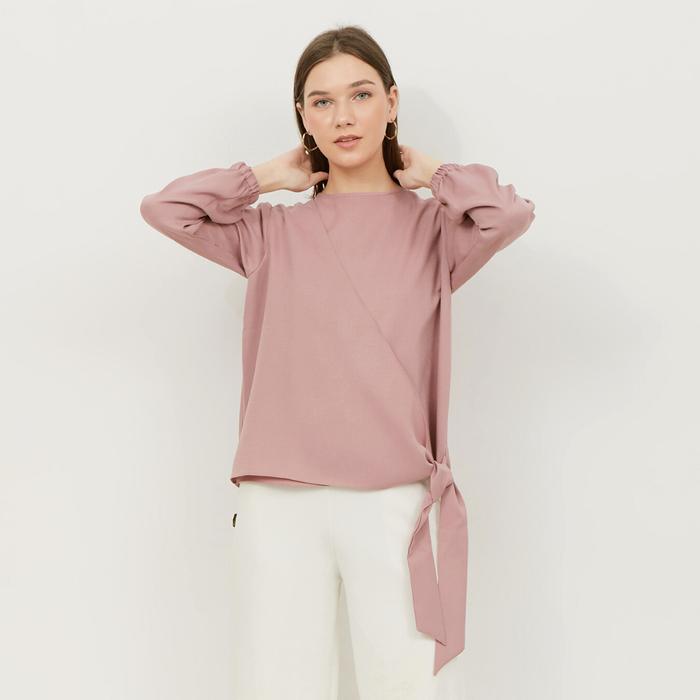 Front Tie Karen Blouse Dusty Pink by Alyssa