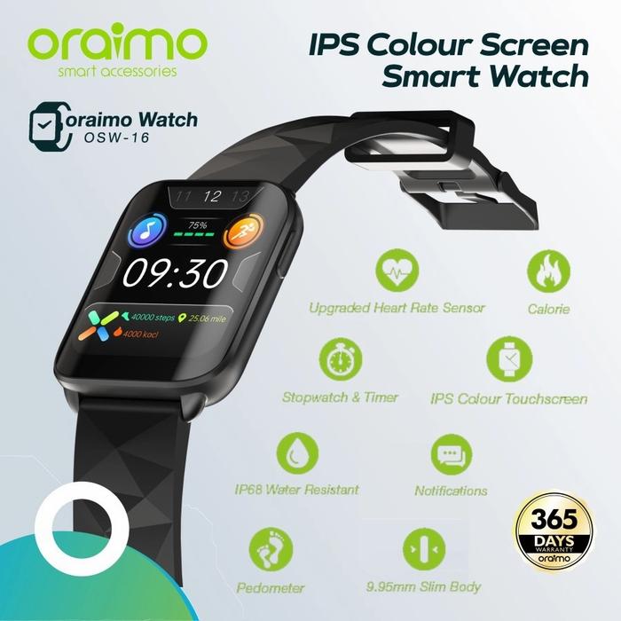 Oraimo Smartwatch Ultra Slim OSW-16 Jam Tangan Smart Oraimo