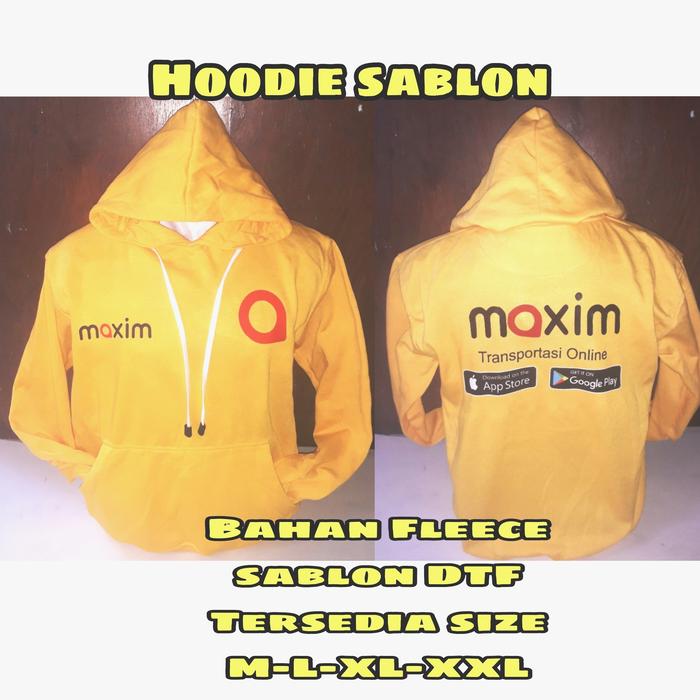 Jaket Hoodie Maxim ojek online baru Sweater Distro sablon ojek online