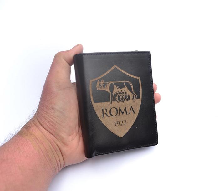 Dompet Jersey Logo AS Roma Dompet Kulit AS Roma Hitam