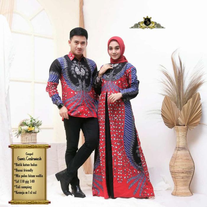 COUPLE BATIK MAMA PAPA BATIK SERAGAM KEMEJA DAN GAMIS